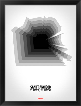 Framed San Francisco Radiant Map 4 Print