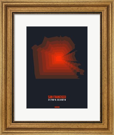 Framed San Francisco Radiant Map 5 Print