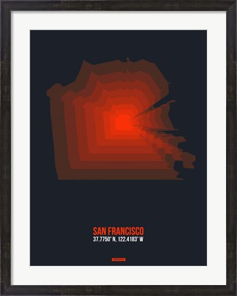 Framed San Francisco Radiant Map 5 Print