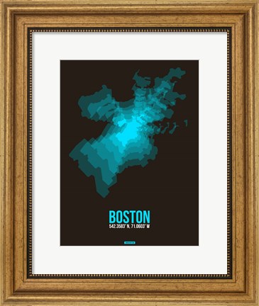 Framed Boston Radiant Map 2 Print