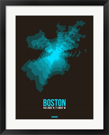 Framed Boston Radiant Map 2 Print