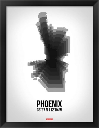 Framed Phoenix Radiant Map 6 Print