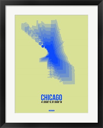 Framed Chicago Radiant Map 1 Print