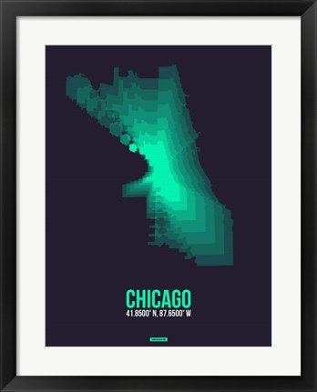 Framed Chicago Radiant Map 2 Print