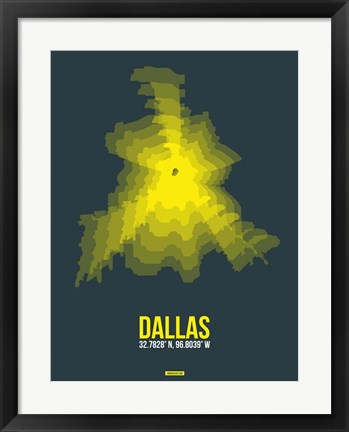 Framed Dallas Radiant Map 1 Print