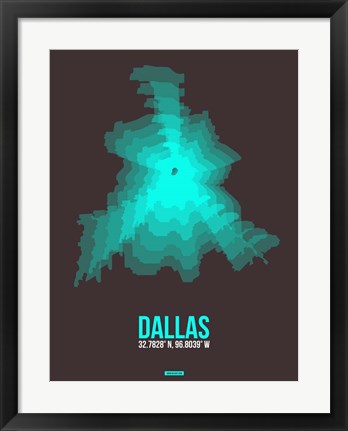 Framed Dallas Radiant Map 2 Print