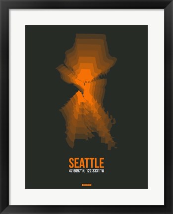 Framed Seattle Radiant Map 3 Print