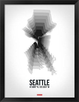 Framed Seattle Radiant Map 6 Print