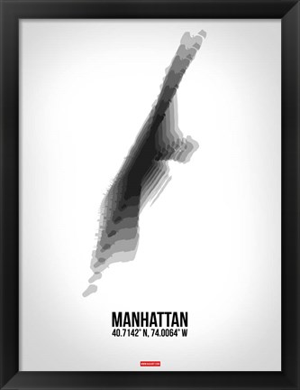 Framed Manhattan Radiant Map 5 Print