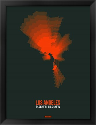 Framed Los Angeles Radiant Map 4 Print