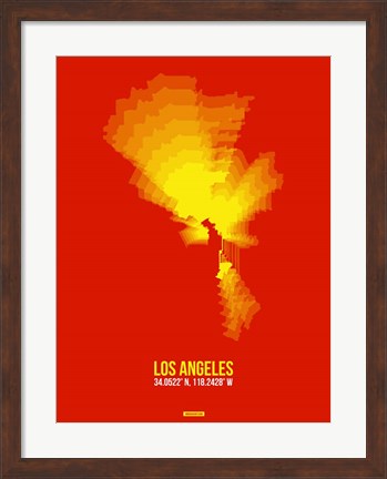 Framed Los Angeles Radiant Map 5 Print