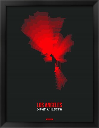 Framed Los Angeles Radiant Map 6 Print