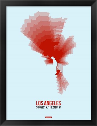 Framed Los Angeles Radiant Map 7 Print