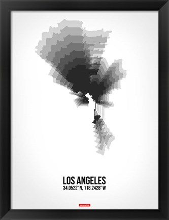 Framed Los Angeles Radiant Map 8 Print