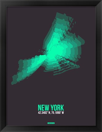 Framed New York Radiant Map 2 Print