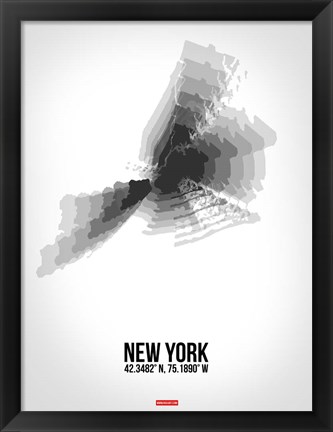 Framed New York Radiant Map 4 Print