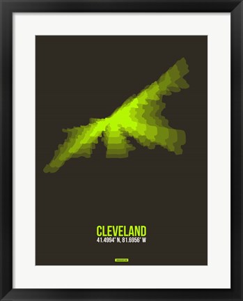 Framed Cleveland Radiant Map 1 Print