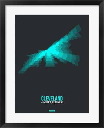 Framed Cleveland Radiant Map 2 Print