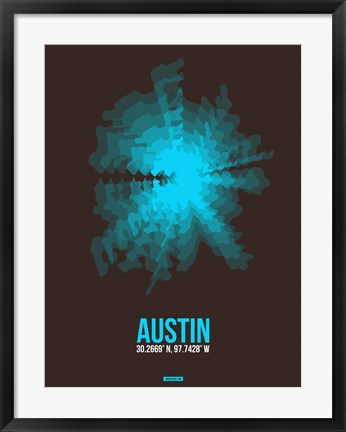 Framed Austin Radiant Map 1 Print