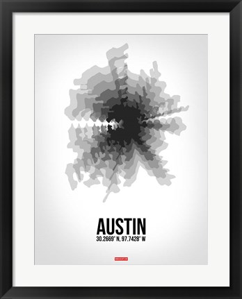 Framed Austin Radiant Map 4 Print