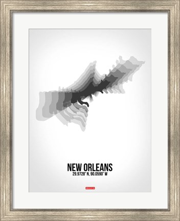 Framed New Orleans Radiant Map 4 Print