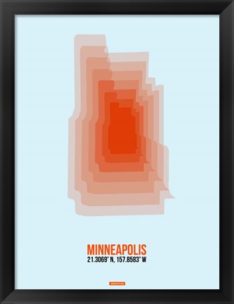 Framed Minneapolis Radiant Map 1 Print