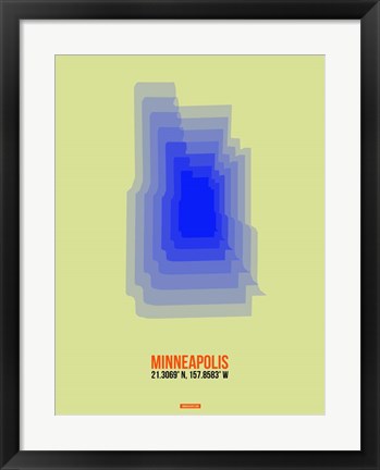 Framed Minneapolis Radiant Map 4 Print