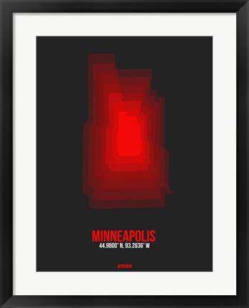 Framed Minneapolis Radiant Map 5 Print