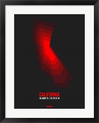 Framed California Radiant Map 1 Print