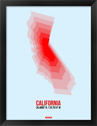 Framed California Radiant Map 4 Print