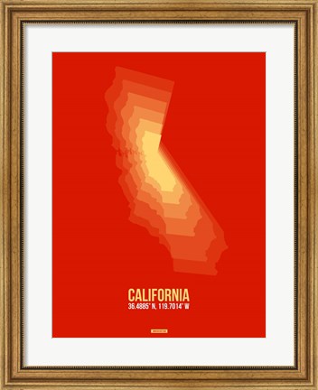 Framed California Radiant Map 6 Print