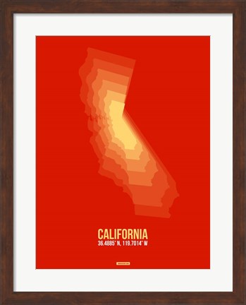 Framed California Radiant Map 6 Print