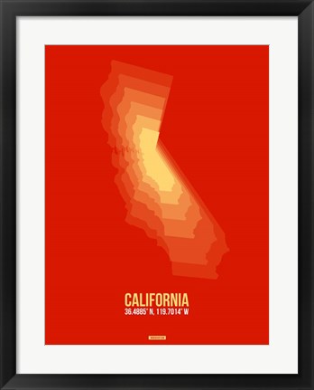 Framed California Radiant Map 6 Print