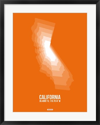 Framed California Radiant Map 7 Print