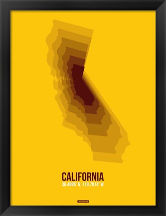 Framed California Radiant Map 8 Print