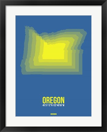 Framed Oregon Radiant Map 1 Print