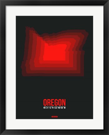 Framed Oregon Radiant Map 6 Print