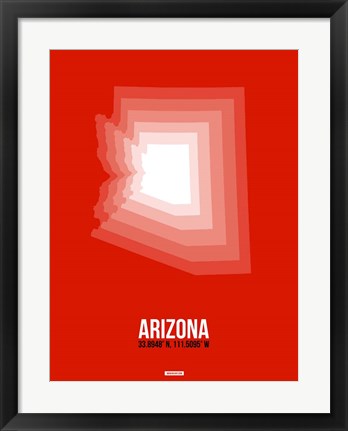 Framed Arizona Radiant Map 4A Print