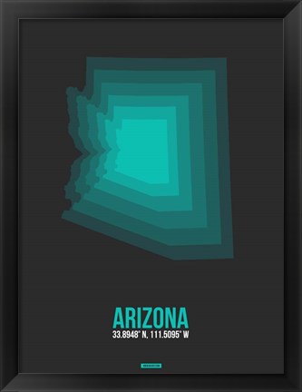 Framed Arizona Radiant Map 5A Print