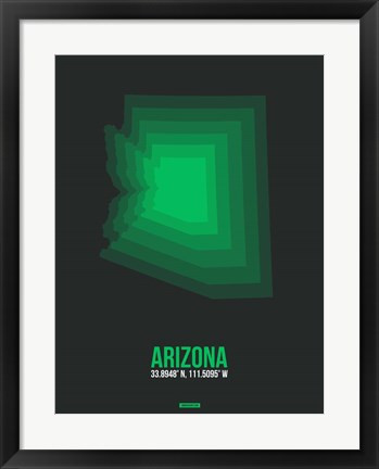 Framed Arizona Radiant Map 6A Print