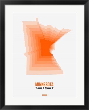 Framed Minnesota Radiant Map 1 Print