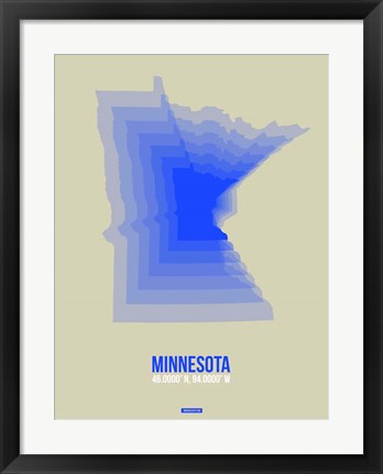 Framed Minnesota Radiant Map 3 Print