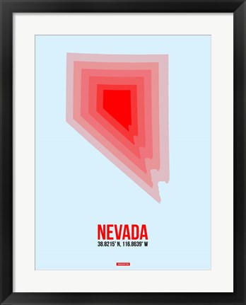 Framed Nevada Radiant Map 1 Print