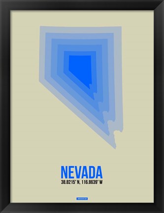 Framed Nevada Radiant Map 2 Print