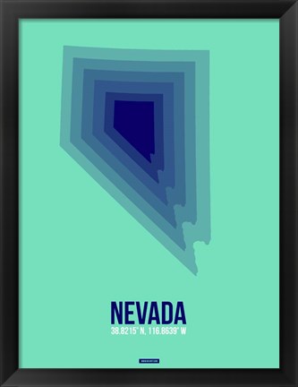 Framed Nevada Radiant Map 3 Print