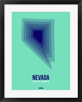 Framed Nevada Radiant Map 3 Print