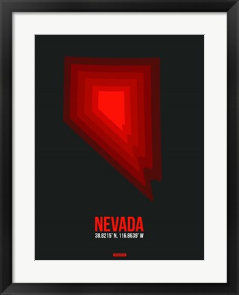 Framed Nevada Radiant Map 6 Print