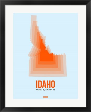 Framed Idaho Radiant Map 1 Print