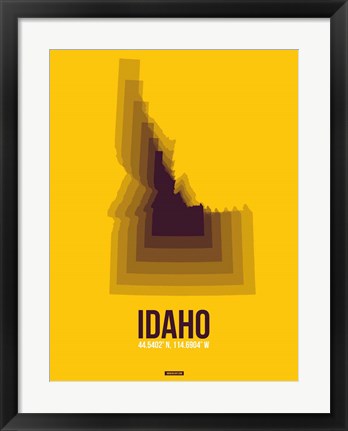 Framed Idaho Radiant Map 3 Print