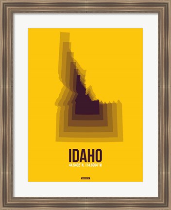 Framed Idaho Radiant Map 3 Print